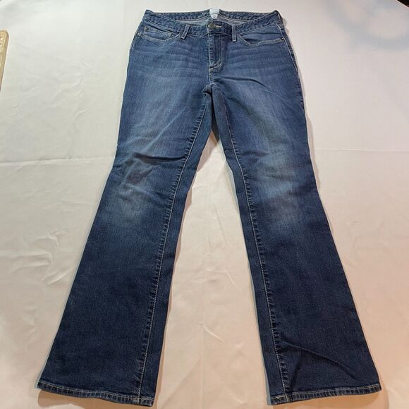 Eddie Bauer Slightly Curvy Bootcut Jeans Womens Size 8S Blue Dark Wash Denim - Picture 1 of 4